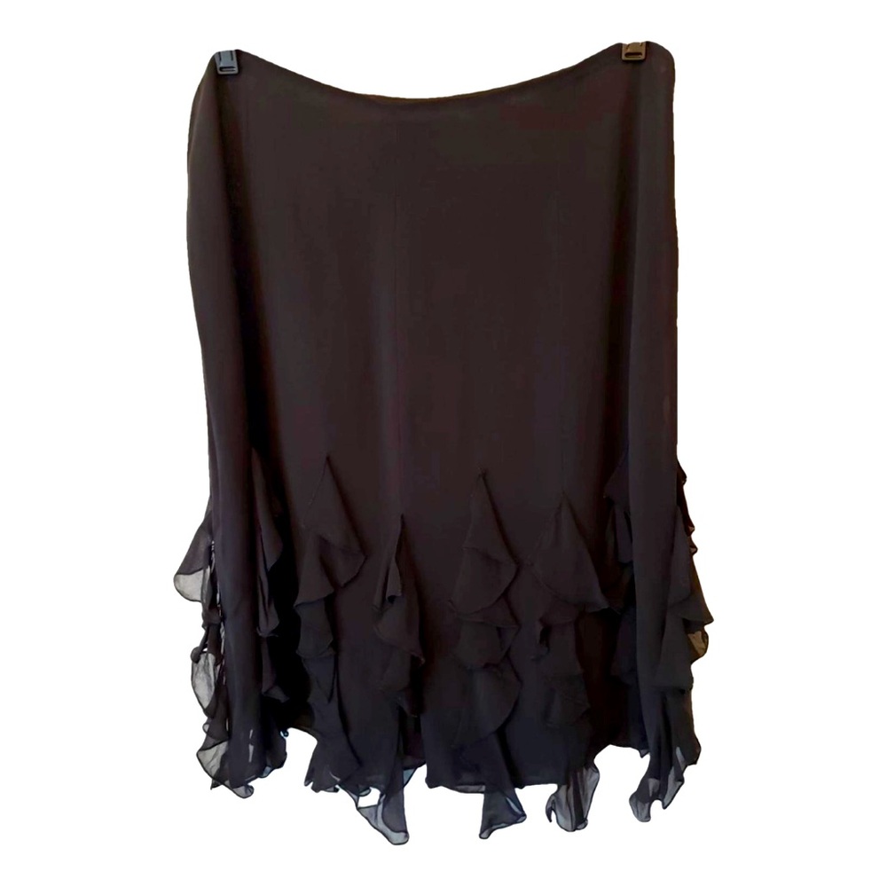 Dana Buchman - Black silk midi skirt (size 12)